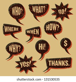 Speech bubbles vintage print