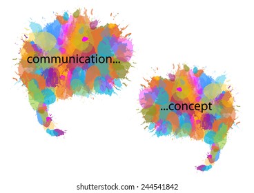 speech bubbles of watercolor splatters