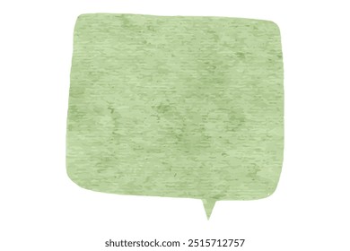 Sprachblasen Aquarell, Grüne Wolke Textbox Set einzeln, Handfarbe Chatten oder Nachrichten Kommentarfeld, Vektor Cartoon Pastel Ballon Design of Thinking für Word-Zeichen für Symbol