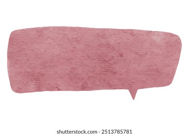 Aquarela de bolhas de fala, conjunto de caixas de texto Nuvem Rosa isolado, pintura de mão, bate-papo ou mensagens caixa de comentário, Vetor Cartoon Pastel Balão Design of Thinking for Word sinal para símbolo