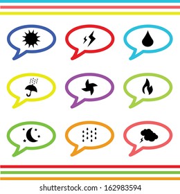 Speech bubbles weather icon for use