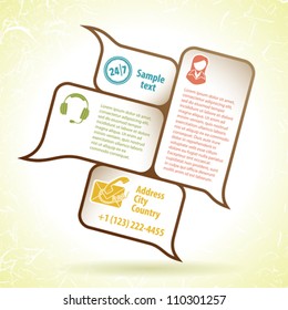 Speech Bubbles as a Web Design with Icons, vector illustration