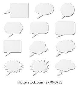 speech bubbles as white cardboard