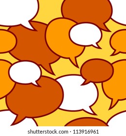 speech bubbles white, orange on yellow