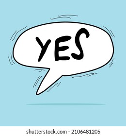 Speech bubbles with word yes