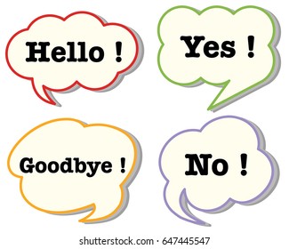 Speech bubbles with words illustration
