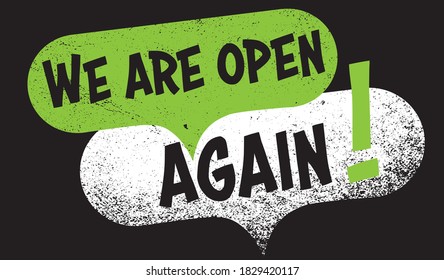 Speech bubbles with words Open and Closed. Banner or label for the shop, store or any other design. Red green and black colors. Vector image