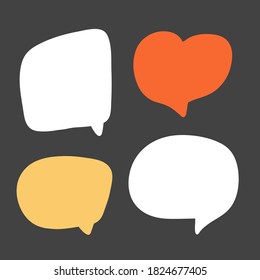 Speech bubbles for your banners design. Hand drawn template for social media content