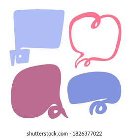 Speech bubbles for your banners design. Hand drawn template for social media content