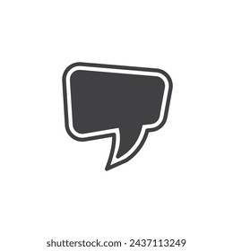 A speech bubble-shaped sticker vector icon. filled flat sign for mobile concept and web design. Speech Bubble Tag glyph icon. Symbol, logo illustration. Vector graphics