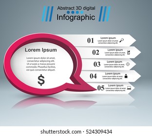 Speech bubl icon. Dialog box info. Abstract infographic.