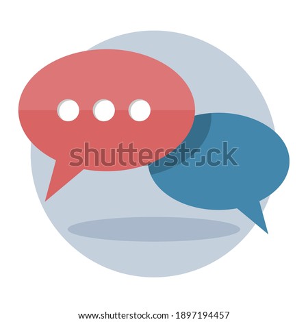 Speech buble, chat, mobile messenger or online support icon. Vector illustration isolated on white background