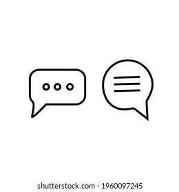 speech buble flat icon design. convertation buble icon design.message buble icon