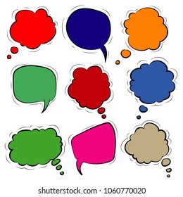 Speech Buble Illustration.Colorful Set. Cloud. Vector Illustration. EPS 10