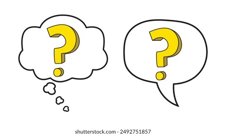 speech buble question mark outline flat design vector design isolated