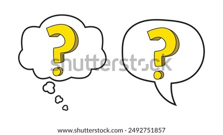 speech buble question mark outline flat design vector design isolated