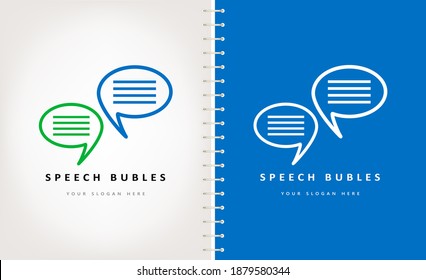 Speech bubles logo vector. Chat design.