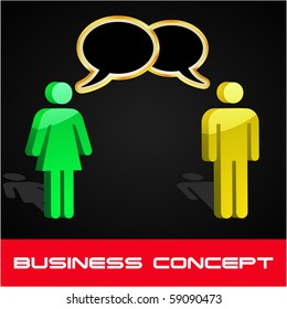 Concepto de negocio del habla. Ilustración vectorial.