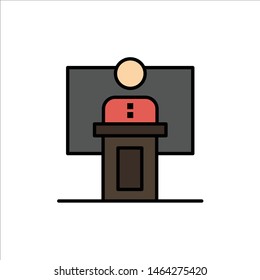 Speech, Business, Conference, Event, Presentation, Room, Speaker  Flat Color Icon. Vector icon banner Template. Vector Icon Template background