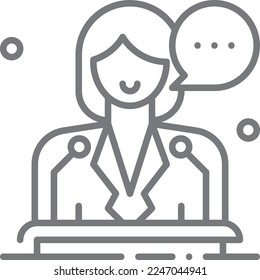 Speech Business people icons with black outline style