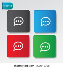 Speech buttons,four colors vector