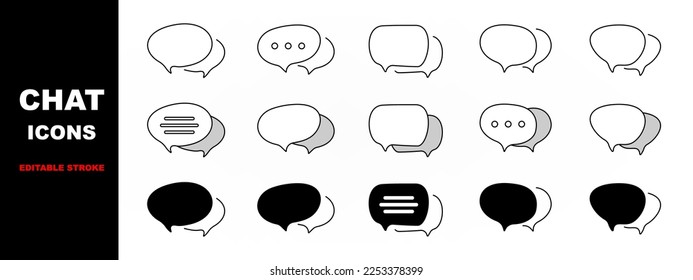 Speech buubble chat icon set illustration