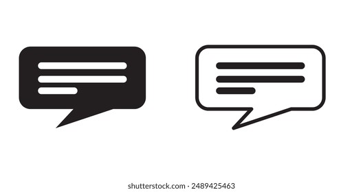 Speech buuble, dialogue, chat, communication thin line icons. For website marketing design, logo, app, template, ui, etc. Vector illustration.