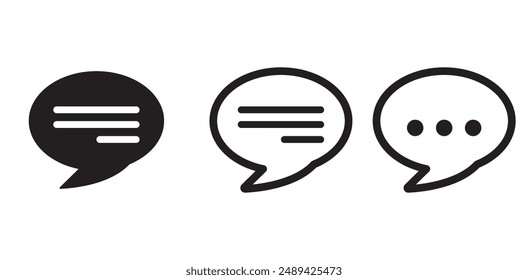 Speech buuble, dialogue, chat, communication thin line icons. For website marketing design, logo, app, template, ui, etc. Vector illustration.