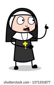 Speech - Cartoon Nun Lady Vector Illustration﻿