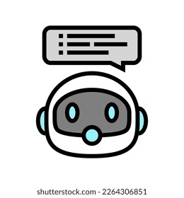 Sprachchat-Bot-Farbsymbol-Vektorgrafik. Sprachchat-Bot-Zeichen. einzelne Symbolillustration