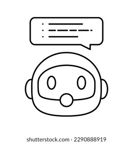 vector de icono de línea de bot de chat de voz. señal de bot de chat de voz. símbolo de contorno aislado ilustración negra