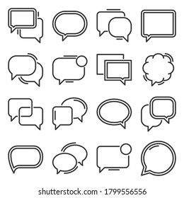 Juego de iconos de la burbuja del habla y del chat. Vector