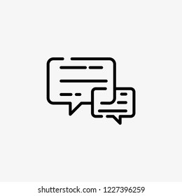 SPEECH CHAT BUBBLE. Line art icon design with black color. Vector outline symbol in thin line.