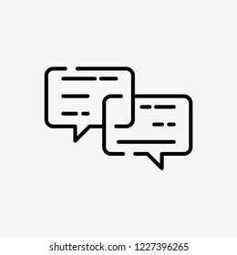 SPEECH CHAT BUBBLE. Line art icon design with black color. Vector outline symbol in thin line.