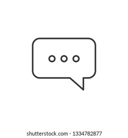 Speech chat bubble modern simple clear flat outline vector icon, symbol
