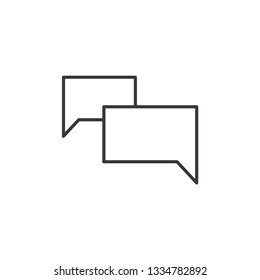 Speech chat bubble modern simple clear flat outline vector icon, symbol