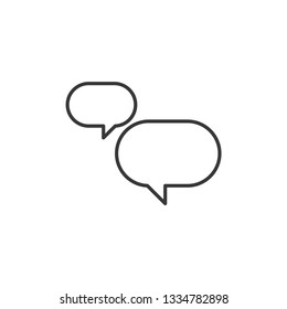 Speech chat bubble modern simple clear flat outline vector icon, symbol