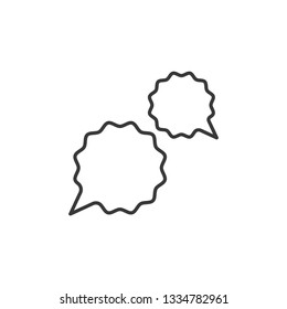 Speech chat bubble modern simple clear flat outline vector icon, symbol