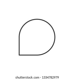 Speech chat bubble modern simple clear flat outline vector icon, symbol