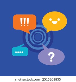 Speech chat bubble talk balloon, vector graphic. Text message communication illustration symbol set in doodle. Word speak icon collection sticker banner. Comic cartoon dialogue, think, comment, quote.