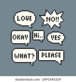speech chat bubbles pixel art