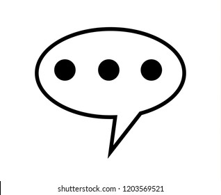 Speech chat typing bubble icon, isolated