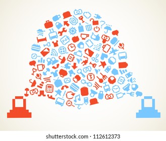 Speech cloud and account icons