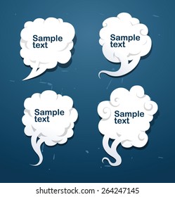 Speech cloud banner set, vector 