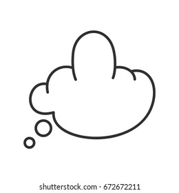 Speech cloud in the form of a middle finger