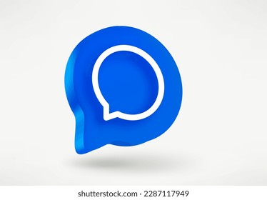 Speech cloud icon isolated on white background. 3d vector illustration