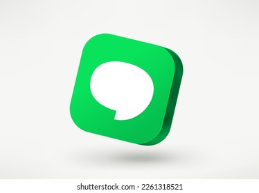 Speech cloud icon with speech cloud sign. 3d vector illustration