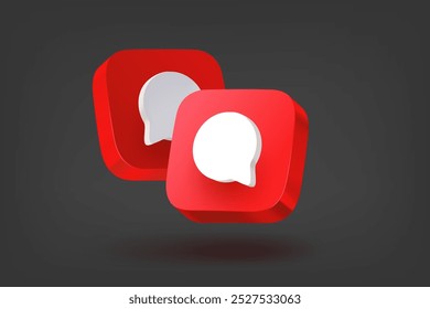 Ícones da nuvem de fala. Conceito de conversa. ilustração de vetor 3d