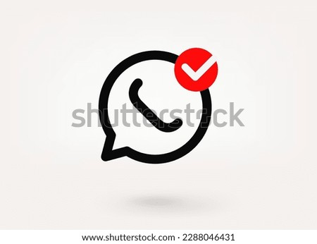 Speech cloud pictogram with approve check mark. Linear vector linear icon