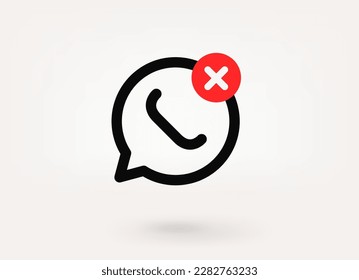 Speech cloud pictogram with ban mark. 3d vector icon